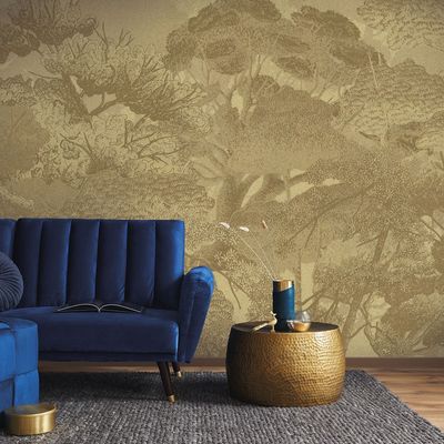 Wallpaper - CUSTOM GOLD-GOLD PANORAMIC WALLPAPER - EDITION 11 - LGD01 DECOR MURAL SUR MESURE