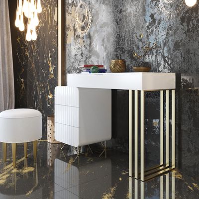 Autres tables  - Coiffeusse avec miroir intégré et  fermeture retardée. - FRANCO FURNITURE