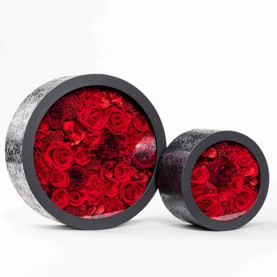 Objets de décoration - Coffret de fleurs stabilisées - Rond Size L - Boite noire - BENOIT SAINT AMAND