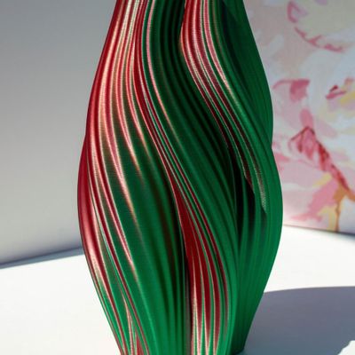 Vases - Vase « Crème glacée chaude » | Multicolore | Vert et Rouge - AURA 3D