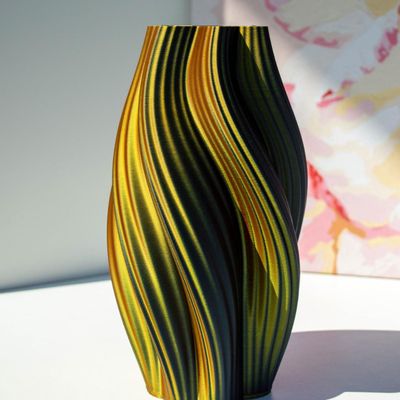 Vases - VASE « CRÈME GLACÉE CHAUDE » | MULTICOLORE | OR ET NOIR - AURA 3D