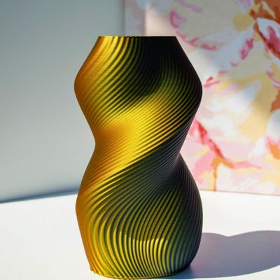 Vases - VASE "SILUET" | MULTI-COLOR | GOLD AND BLACK - AURA 3D