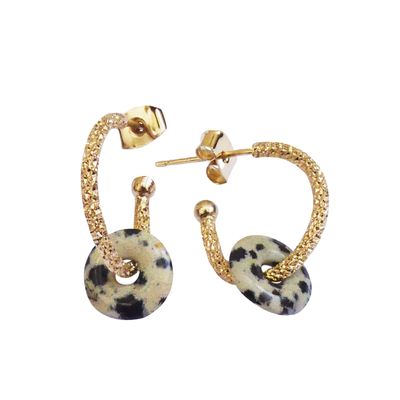 Bijoux - Boho earrrings - Dalmatian Jasper - AURA BIJOUX