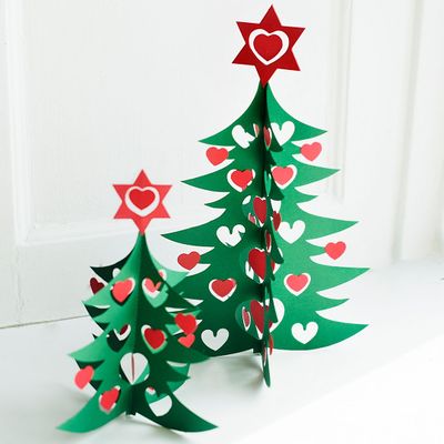 Other Christmas decorations - Christmas tree, double - paper ornament - small - LIVINGLY