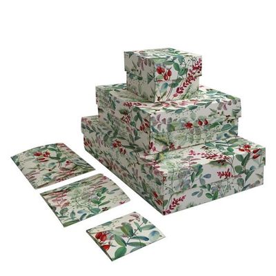 Caskets and boxes - Set 3 gift boxes with lid - Composizione floreale di Natale - TASSOTTI - ITALY