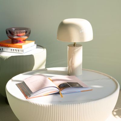 Table lamps - Table Lamp Loungy Ecru White 38cm - KARE DESIGN