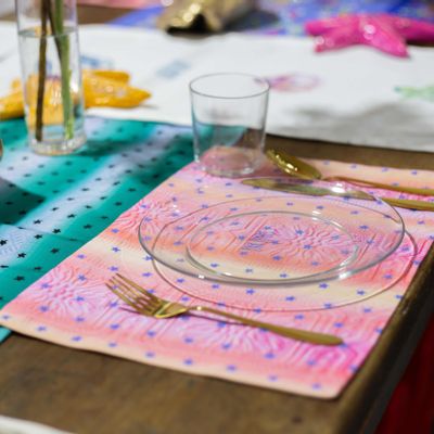 Textile and surface design - Individual Place Mat Stardust Opal Pink - PINK PAMPAS