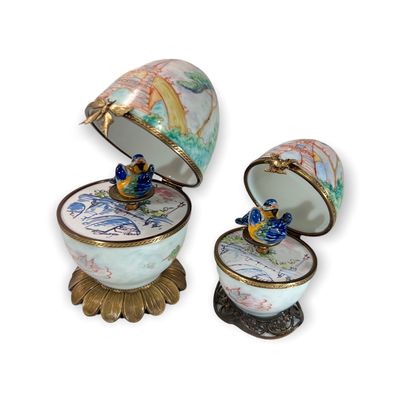 Ceramic - Hand painted Limoges music box. - FANEX FRANCE