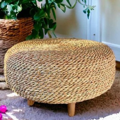 Design objects - Handmade Woven Straw Pouf - FOWA