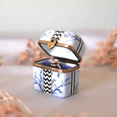 Unique pieces - Royal Blue & Geometric Ring Box - YUKO KIKUCHI