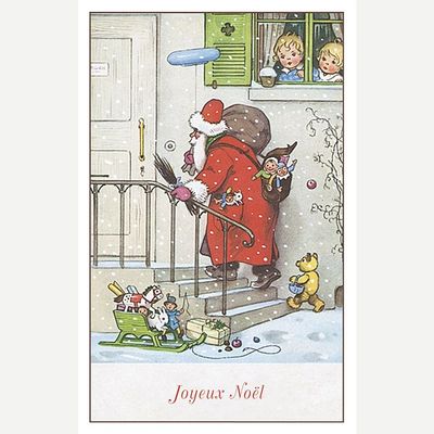 Carterie - Carte postale Père Noël fenêtre - LUDOM-ÉDITION