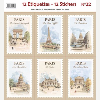 Papeterie - Etiquettes autocollantes Paris - LUDOM-ÉDITION