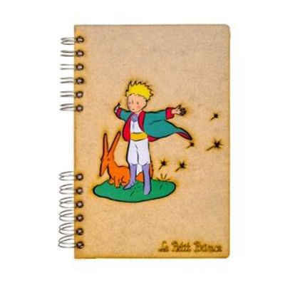 Stationery - Sustainable wooden notebook - recycled paper - LE PETIT PRINCE arms - KOMONI AMSTERDAM