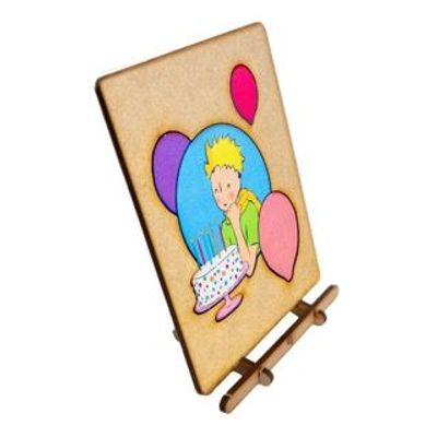 Stationery - Wooden Card - LE PETIT PRINCE cake - KOMONI AMSTERDAM