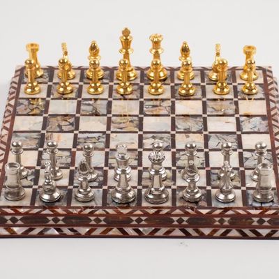 Unique pieces - Wooden and Shell Chess Game - FOWA