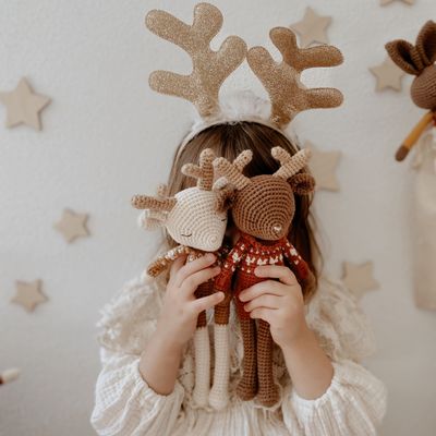 Peluches - Robin Reindeer I Hearts rouge cerise - PATTI OSLO