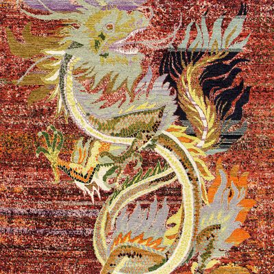 Tapis design - Mythical Dancing Dragon, Wandering Beasts Collection - ZOLLANVARI INTERNATIONAL