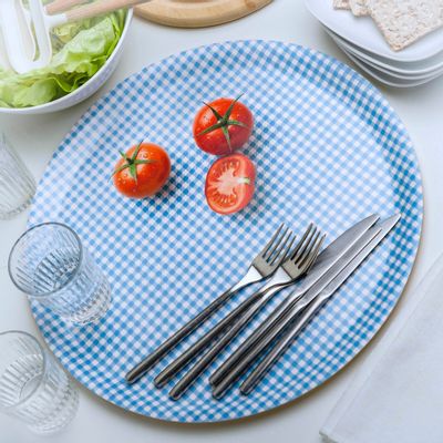 Trays - Round wooden serving tray - Trompe-l'oeil tomatoes 38 cm - MONBOPLATO