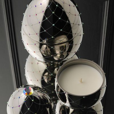 Candles - Silver egg shape candle - LADENAC MILANO