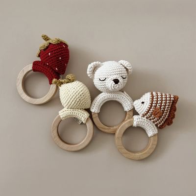 Soft toy - Strawberry Teething Ring | with bell - PATTI OSLO