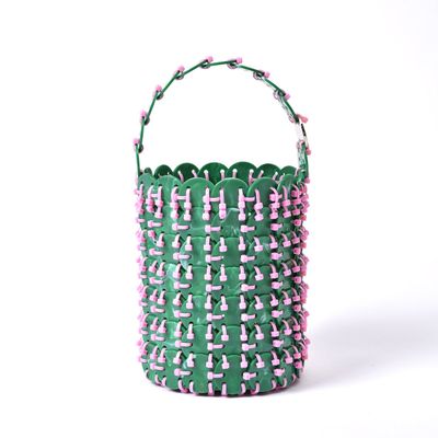 Sacs et cabas - WASTE NO MORE / Upcycling / Tietie Bag & Objet / Green-Pink 4 sizes - PLAYNOMORE