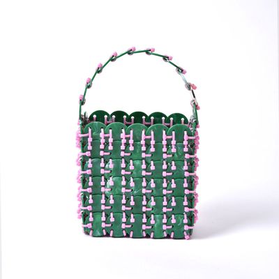 Sacs et cabas - WASTE NO MORE / Upcycling / Tietie Bag & Objet / Green-Pink 4 sizes - PLAYNOMORE