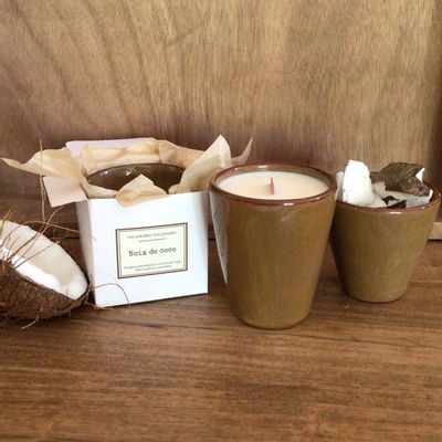 Decorative objects - Coconut Earthenware Candle - LES PETITES VEILLEUSES