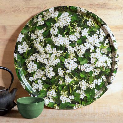 Plateaux - Plateau rond de service design - Fleurs de printemps 38 cm - MONBOPLATO