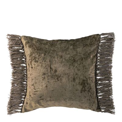 Coussins textile - Housse de coussin PAULA velours irisé taupe - BLANC D'IVOIRE