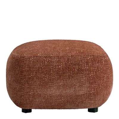 Poufs - Pouf LISETTE tissu jacquard de velours bois de rose - BLANC D'IVOIRE