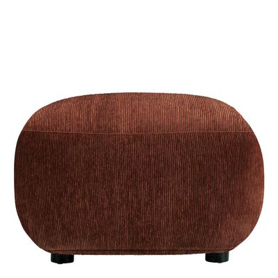 Poufs - Pouf LISETTE velours côtelé rouge brique - BLANC D'IVOIRE