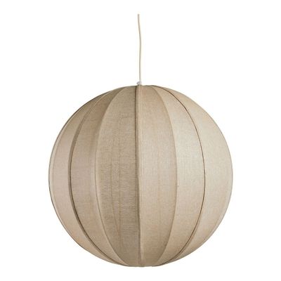 Hanging lights - CALYPSO round pendant light in cream fabric - BLANC D'IVOIRE