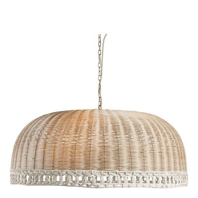 Hanging lights - JOSEPHINE natural rattan pendant light - BLANC D'IVOIRE