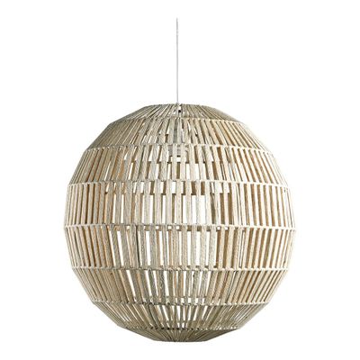 Hanging lights - SPHERE white jute pendant light - BLANC D'IVOIRE