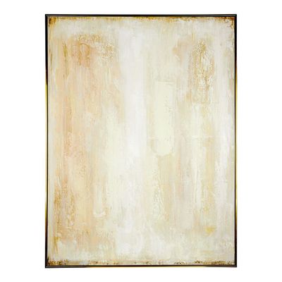 Paintings - Painting VEILS D'OR white and gold acrylic paint - BLANC D'IVOIRE