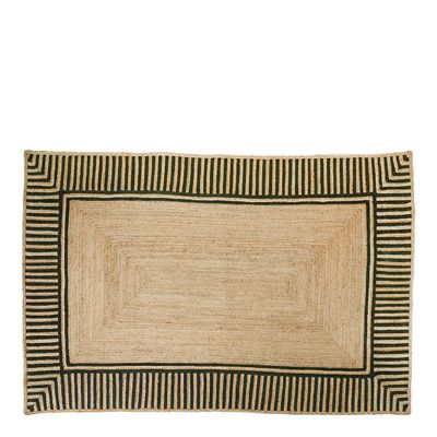 Rugs - DAMCO natural and black jute rug  - BLANC D'IVOIRE