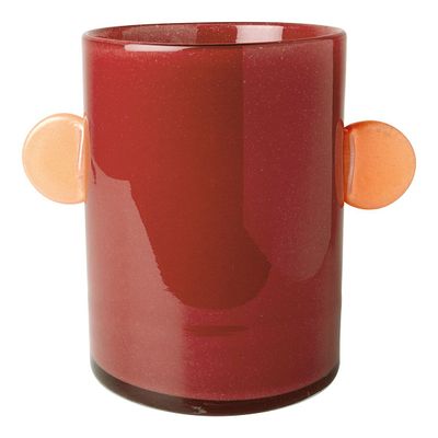 Objets de décoration - Vase PIPA verre framboise - BLANC D'IVOIRE