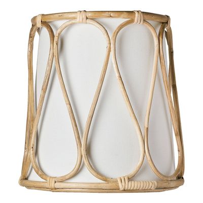 Blinds - Conical rattan and fabric lampshade - BLANC D'IVOIRE