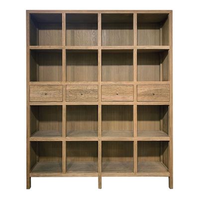 Bookshelves - MARCELLE recycled light oak bookcase - BLANC D'IVOIRE