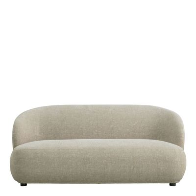 Sofas - LISETTE sofa sand velvet jacquard fabric - BLANC D'IVOIRE