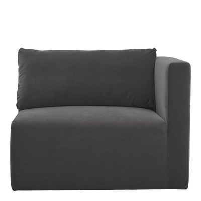 Sofas - LOU sofa dark gray cotton velvet right module - BLANC D'IVOIRE