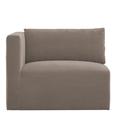Sofas - LOU sofa taupe cotton velvet left module  - BLANC D'IVOIRE