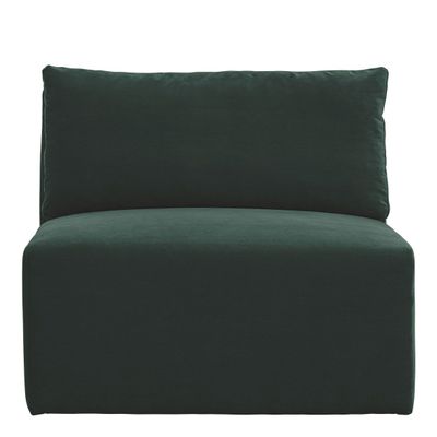 Sofas - LOU sofa forest green cotton velvet central module - BLANC D'IVOIRE
