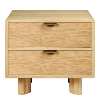 Night tables - SIMONA light oak bedside table  - BLANC D'IVOIRE