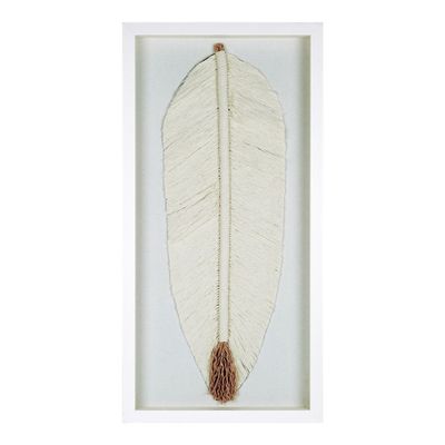 Paintings - White cotton LEAF wall decoration  - BLANC D'IVOIRE