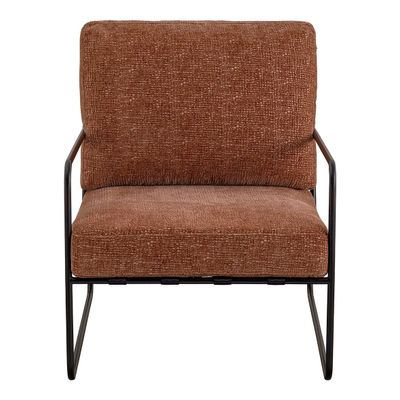 Fauteuils - Fauteuil GASPARD déhoussable tissu jacquard de velours bois de rose et métal - BLANC D'IVOIRE