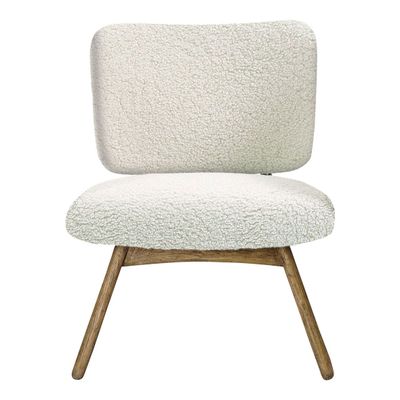 Armchairs - LINA armchair in French terry fabric, natural oak  - BLANC D'IVOIRE