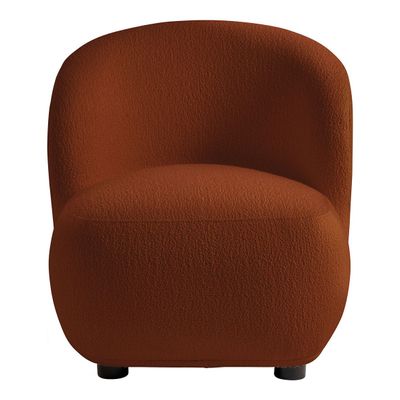 Fauteuils - Fauteuil LISETTE tissu bouclette terracotta - BLANC D'IVOIRE