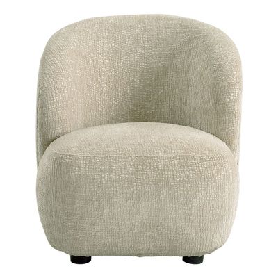 Fauteuils - Fauteuil LISETTE tissu jacquard de velours sable - BLANC D'IVOIRE