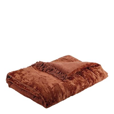 Linge de lit - Futon PAULA velours irisé orange brûlé - BLANC D'IVOIRE